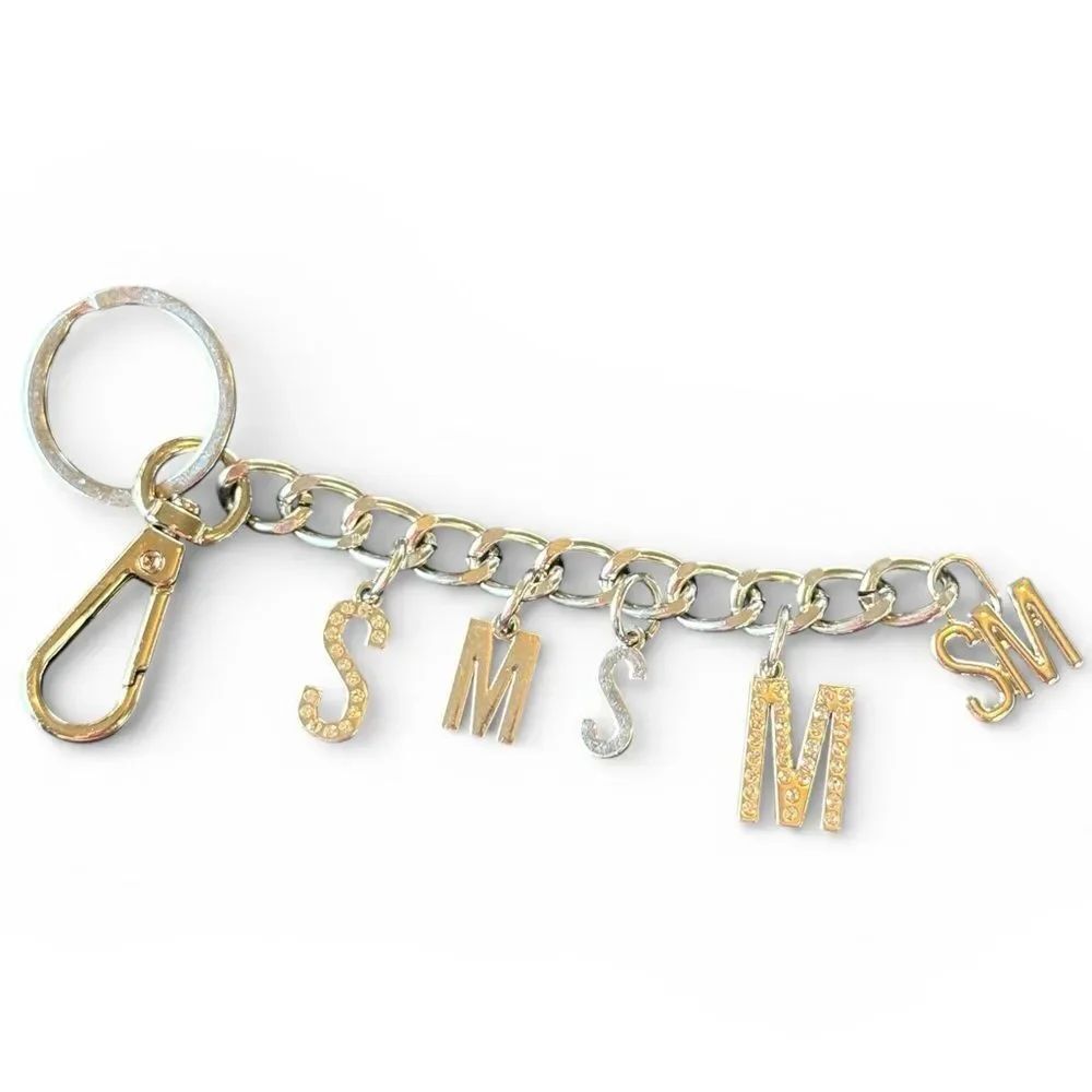 Steve Madden Keychain Silver Crystal With Bling Detail